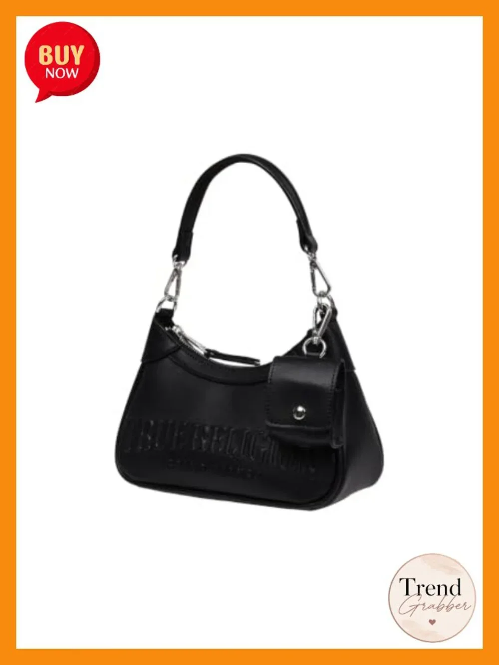 Genuine Leather Hobo Bag Two-Strap Zip-Top Black